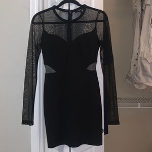Worn once great condition forever 21 long sleeve black mesh dress